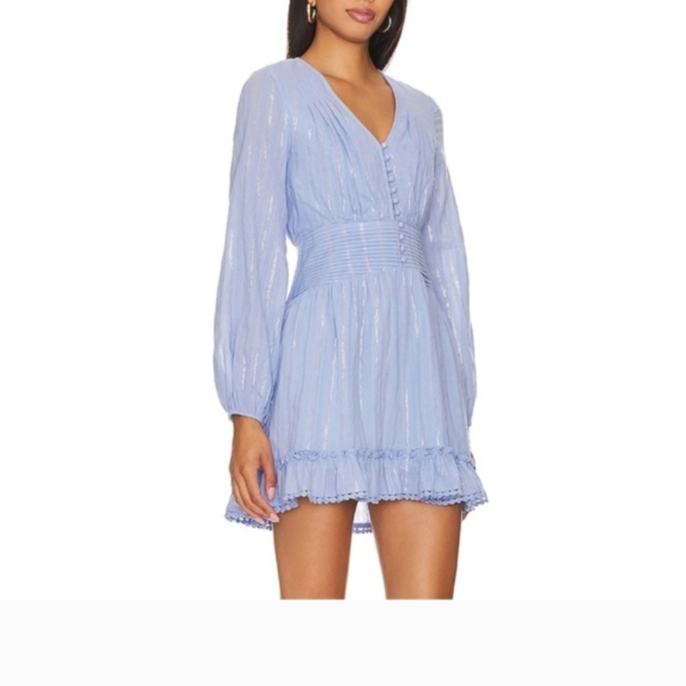 Heartloom “Brook” Blue Long Sleeve Mini Dress